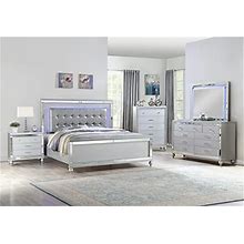 5 Piece Furniture Set For Bedroom, Modern Bedroom Sets With Queen Size Wood Bed Frame With Headboard, Nightstand, Dresser, Chest And Mirror, Headboar