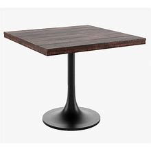 36" Square Pedestal Dining Table, Rustic Mahogany Wood Top, Tulip Base | Pottery Barn