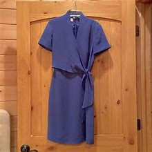 Jones New York Dresses | Jones New York Periwinkle Faux-Wrap Dress. | Color: Blue/Purple | Size: 6P