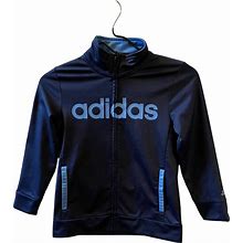 Adidas Kids Boys Youth Full Zip Active Track Jacket Blue Logo Size 7