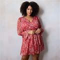 Plus Size LC Lauren Conrad Peplum Waist Faux-Wrap Dress, Women's, Size: 3XL, Med Pink