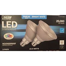 Feit Weatherproof 2-Pack 15-Watt 3000K Bright White Par38 LED Light Bulbs 90W