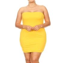 Women's Solid Color Casual Slim Fit Bodycon Plus Size Fully Lined Midi Tube Style Dress