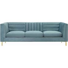 Modway Ingenuity Channel Tufted Performance Velvet Sofa, Light Blue