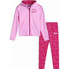 Fila Girls' Active Tracksuit - 2 Piece Performance Tricot Sweatshirt And Leggings - Activewear Clothing Set For Girls, 7-12