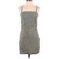 H&M Cocktail Dress - Shift Square Sleeveless: Green Print Dresses - Women's Size 4