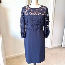 Lauren Ralph Lauren Dresses | Lauren Ralph Lauren Crocheted Lace Sheath Dress6 | Color: Blue | Size: 6