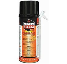 Handi-Foam Fire Barrier Spray Foam Sealant, 12 Oz, Aerosol Can, Orange, 1 Component, 12 Pk P30033G