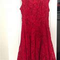 Danny & Nicole Red Lace Dress - Women | Color: Red | Size: Petite S