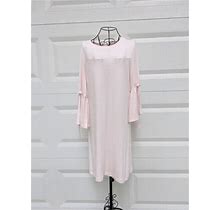 Loft Soft Pink Lounge Bell Sleeve Dress M