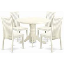 East West Furniture White Shelton 5-Piece Wooden Dining Set In Size 5