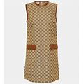 Gucci Monogram-Pattern Sleeveless Cotton-Blend Midi Dress - Brown - Casual Dresses Size US 4