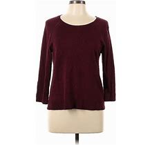Philosophy Republic Clothing Pullover Sweater: Burgundy Solid Tops - Women's Size Large
