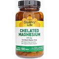 Country Life, Chelated Magnesium 250 Mg, 180 Tablets