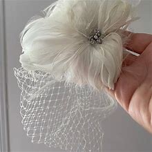 Rivera Bridal Wedding Hair Accessories W/Veil - Women | Color: White