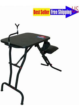 Ultra-Steady Shooting Bench 32 Lbs Padded Bench Top Foldable With 2 Gear Pouches