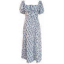 Tradecan Fashion Maxi Dress For Women Boho Dress Spring Summer Dress Wrap Floral Casual Vintage Square Neck Dress
