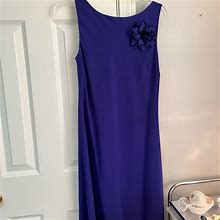S.L. Fashions Dresses | Vintage Elegant Purple Dress With Drape Back And Removable Flower | Color: Purple | Size: 10