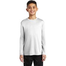 24 Promotional Port And Company PC380YLS Youth Long Sleeve Performance Tee - White - XL