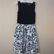 Lauren Ralph Lauren Dresses | Lauren Ralph Lauren Black White Floral Dress Nwt | Color: Black/White | Size: 8