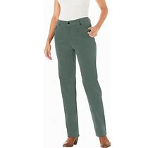 Plus Size Women's Corduroy Straight Leg Stretch Pant By Woman Within In Pine (Size 20 WP)