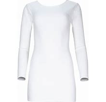 Women's Jenna Long Sleeve Open Back Cotton Mini Dress - White | Large | Lezat