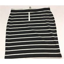 Asos Mini Skirt Ladies Size 8 Tall Short Black & White Stripes Stretch