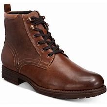 Alfani Mens Brown Comtrast Stitching Metal Eyelets Cushioned Round Toe Lace-Up Boots 11.5