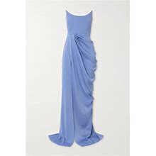 Alex Perry Strapless Draped Satin-Crepe Gown - Women - Lavender Dresses - S