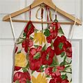 Loft Dresses | Loft Floral Halter Dress | Color: Red/Yellow | Size: 0