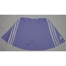 Adidas Girls 6X Purple White Tennis Skort Shorts Skirt 3 Stripe