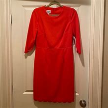 Red Scallop Trim Dress | Color: Red | Size: 10