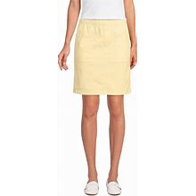 Lands' End Women's Mid Rise Elastic Waist Pull On Chino Skort - 10 - Golden Candle Light