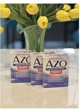 Azo Urinary Pain Relief Maximum Strength 24 Tablets Per Box Exp 06/25 Lot Of 3