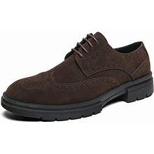 Men's Oxfords Derby Shoes Formal Shoes Brogue Suede Shoes Business Casual British Daily Office & Career Suede Breathable Comfortable Lace-Up Black Bro