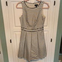 The Limited Dresses | Striped Dress With Pockets | Color: Gray/White | Size: 0