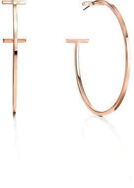 Tiffany T Wire Hoop Earrings In 18K Rose Gold, Extra Large