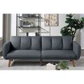 Elegant Modern Polyfiber Sofa Living Room Lounge Furniture Convertible Bed Sofa With Wooden Legs & Comfort Upholstered