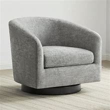 Chita Swivel Accent Chair Fabric, Round Barrel Arm Chair Living Room, Pebble Gray