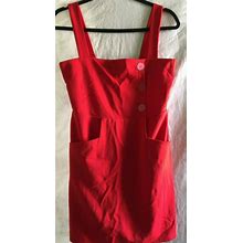 Asos Petites Womans Dress Red W/Pockets Size 6P