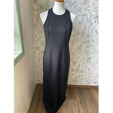 Ralph Lauren Black Dress Long Vintage Size 10 Petite