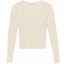 Frame Women's Ribbed Cashmere-Blend Sweater - Light Tan - Size XL