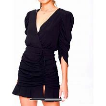 Forever 21 Dresses | Forever21 Woven Ruched Mini Dress - S | Color: Black | Size: S