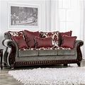 Furniture Of America Andrea Traditional Chenille Rolled Arms Sofa In Red
