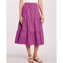 Blair Women's Purple Denimlite Tiered Skirt - - Xl -