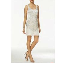 Adrianna Papell Sleeveless Embellished Scoop Cocktail Dress (Size 8)