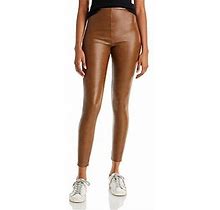 Aqua Womens Faux Leather High Waist Leggings Brown Tan Size Xs