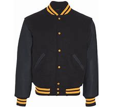 Holloway 224183.F34.2Xl Adult Varsity Jacket, Dark Navy & Light Gold - 2XL