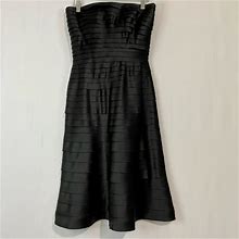 Tadashi Shoji Dresses | Tadashi Womens Strapless Midi Tiered Formal Dress Black Size 8 | Color: Black | Size: 8
