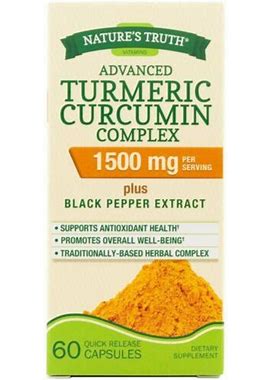 Nature's Truth Advanced Turmeric Curcumin Complex Capsules 1500 Mg 60